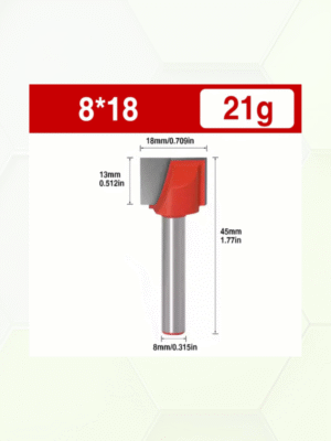 Hard metalen frees 18mm met ondersnijders schacht 8mm.