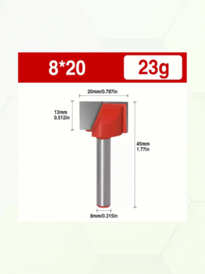Hardmetalen frees 20mm met ondersnijders schacht 8mm.