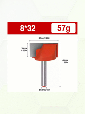 Hard metalen frees 32mm met ondersnijders schacht 8mm.