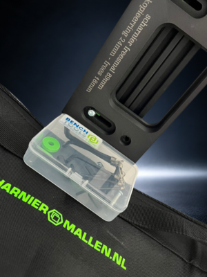 Complete set van 4st. 76mm mallen + rail systeem en tas Special Edition uitvoering.